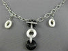 ESTATE .11CT DIAMOND ONYX & WHITE AGATE 18K WHITE GOLD 3D CIRCLE OF LIFE PENDANT