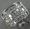 ESTATE WIDE .80CT DIAMOND 14KT WHITE GOLD 3D CLASSIC MULTI ROW WOVEN RING #26335