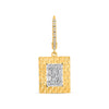 .56CT DIAMOND 14K WHITE AND YELLOW GOLD ROUND & BAGUETTE SQUARE HANGING EARRINGS