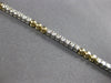 ESTATE 1.37CT DIAMOND 14KT 2 TONE GOLD 3D MULTI BEAD BY THE YARD TENNIS BRACELET