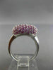 ESTATE LARGE 2.82CT DIAMOND & AAA PINK SAPPHIRE 18KT WHITE GOLD 3D SQUARE RING