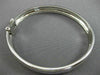 ESTATE WIDE 14KT WHITE GOLD 3D CLASSIC HANDCRAFTED 8MM BANGLE BRACELET #26198