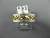 ESTATE WIDE PLATINUM & 18KT YELLOW GOLD 3D OPEN FILIGREE ANNIVERSARY RING #26410
