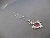 .77CT DIAMOND & AAA RUBY 18KT WHITE GOLD 3D FLOWER FILIGREE BY THE YARD NECKLACE