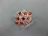 WIDE 1.4CT DIAMOND & AAA RUBY 14K ROSE GOLD MULTI ROW INFINITY FILIGREE FUN RING
