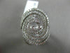 ESTATE LARGE 1.32CT DIAMOND 18KT WHITE GOLD 3D ROUND MULTI ROW SWIRL FUN RING