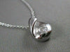 ESTATE DIAMOND SOLITAIRE TEARDROP 18KT WHITE GOLD MODERN PENDANT F VS #7561
