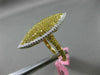 ESTATE EXTRA LARGE 1.33CT DIAMOND 18KT WHITE & YELLOW GOLD 3D MARQUISE PAVE RING