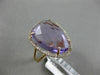 ESTATE LARGE 11.12CT DIAMOND & AAA AMETHYST 14K ROSE GOLD 3D HALO TEAR DROP RING