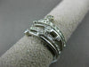 ESTATE WIDE .40CT ROUND DIAMOND 14KT WHITE GOLD MULTI ROW PAVE ETOILE FUN RING