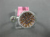 WIDE .73CT WHITE & PINK DIAMOND 18K WHITE & ROSE GOLD 3D ROUND CLUSTER FUN RING