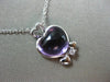 ESTATE 2.64CT DIAMOND & AMETHYST 18K WHITE GOLD HEART SHAPE LOVE HANGING PENDANT