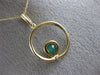 ESTATE .03CT DIAMOND & AAA EMERALD 14KT YELLOW GOLD CIRCLE OF LIFE FUN PENDANT