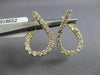 1.42CT DIAMOND 14KT YELLOW GOLD 3D OPEN TEAR DROP SIDEWAYS HOOP HANGING EARRINGS