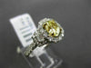 ESTATE 1.82CT FANCY YELLOW DIAMOND 18K TWO TONE GOLD 3D FILIGREE ENGAGEMENT RING