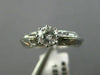 ANTIQUE .52CT OLD MINE DIAMOND 18KT WHITE GOLD 3D FILIGREE ENGAGEMENT RING #9318