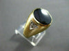 ESTATE .05CTW DIAMOND & AAA BLACK ONYX 14KT WHITE & YELLOW GOLD MENS RING #19722