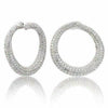 ESTATE LARGE 6.14CT DIAMOND 18KT WHITE GOLD 3D MULTI ROW SIDE WAY HOOP EARRINGS