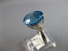 5.24CT DIAMOND & AAA BLUE TOPAZ 14KT WHITE GOLD 3D OVAL & ROUND ENGAGEMENT RING