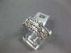 ESTATE .38CT DIAMOND 18KT WHITE GOLD FLOWER BEZEL BEADED ETERNITY STACKABLE RING