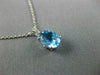 ESTATE 2.51CT DIAMOND & AAA BLUE TOPAZ 14KT WHITE GOLD 3D OVAL FLOATING PENDANT
