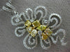 ESTATE EXTRA LARGE 1.93CT WHITE & FANCY YELLOW DIAMOND 18KT 2 TONE GOLD PENDANT