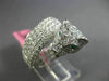 ESTATE LARGE 4.68CT DIAMOND & AAA EMERALD 18KT WHITE GOLD PAVE PANTHER FUN RING