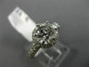 ESTATE WIDE .50CT DIAMOND 14K WHITE GOLD FILIGREE HALO SEMI MOUNT ENGAGMENT RING