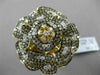 ESTATE MASSIVE 3.66CTW FANCY MULTI COLOR DIAMOND 18KT YELLOW GOLD 3D FLOWER RING