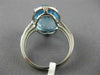 ESTATE LARGE 10.22CT DIAMOND & AAA BLUE TOPAZ 14KT WHITE GOLD OVAL HALO FUN RING