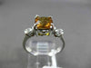 ESTATE 1.52CTW DIAMOND & AAA CITRINE 14KT WHITE GOLD 3D CUSHION ENGAGEMENT RING
