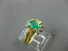 ESTATE .60CT DIAMOND & EMERALD 14K WHITE & YELLOW GOLD FLOWER COCKTAIL RING #804