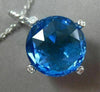 ESTATE MASSIVE 13.20CT DIAMOND & BLUE TOPAZ 14K WHITE GOLD ROPE FLOATING PENDANT