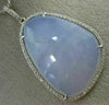 ESTATE LARGE .30CT DIAMOND & AAA BLUE CHALCEDONY 14KT WHITE GOLD 3D LOVE PENDANT