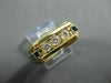 ESTATE WIDE .30CT DIAMOND 14KT TWO TONE GOLD SQUARE 3 STONE GYPSY RING #10911