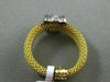 ESTATE WIDE .12CT DIAMOND 18KT WHITE & YELLOW GOLD 3D MESH COCKTAIL RING #7856