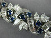 ANTIQUE 28.30CT DIAMOND & AAA SAPPHIRE PLATINUM 3D FLOWER OPEN FILIGREE BRACELET