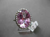 ESTATE LARGE 10.35CT AAA PINK ICE 14KT WHITE GOLD SOLITAIRE FILIGREE OVAL RING