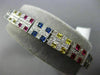 ESTATE WIDE 10.28CT DIAMOND & MULTI COLOR SAPPHIRE 14K WHITE GOLD LONG BRACELET