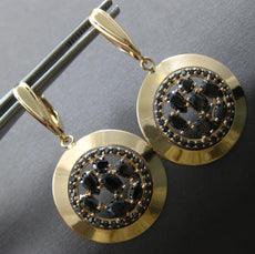 ANTIQUE LARGE 1.90CT AAA ONYX 14K ROSE GOLD 3D LEVERBACK HANGING EARRINGS #27935
