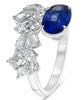 LARGE 3.33CT DIAMOND & AAA SAPPHIRE 14KT WHITE GOLD MULTI SHAPE ENGAGEMENT RING
