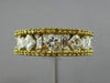 ESTATE 1.72CT WHITE & FANCY YELLOW DIAMOND 18KT GOLD SEMI ETERNITY WEDDING RING