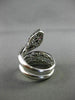 ESTATE LARGE 2.91CTW MULTI COLOR DIAMOND & AAA RUBY 18K WHITE GOLD 3D SNAKE RING