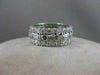 ANTIQUE WIDE 2.55CTW DIAMOND ROUND EMERALD 14KT WHITE GOLD ETERNITY RING #19610