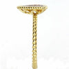 ESTATE .18CT WHITE & PINK DIAMOND 14KT TRI COLOR GOLD TRIANGULAR ROPE FUN RING