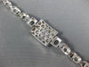 LONG & WIDE .90CT DIAMOND 14KT WHITE GOLD 3D OVAL PAVE SQUARE FUN BRACELET #804