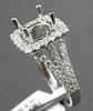 ESTATE 1.03CT DIAMOND 18K WHITE GOLD SQUARE FILIGREE SEMI MOUNT ENGAGEMENT RING