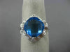 ESTATE 5.50CT DIAMOND & AAA BLUE TOPAZ 14KT WHITE GOLD FILIGREE FLOWER FUN RING
