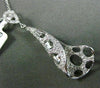 ESTATE .31CT DIAMOND 14KT WHITE GOLD 3D OPEN FILIGREE ELONGATED HANGING PENDANT