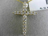 ESTATE LARGE .70CT DIAMOND 14KT YELLOW GOLD 3D CLASSIC CROSS FLOATING PENDANT